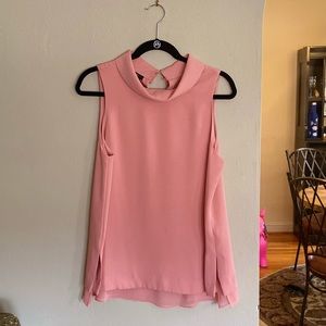 ALFANI Salmon Fold-Over Neck Blouse